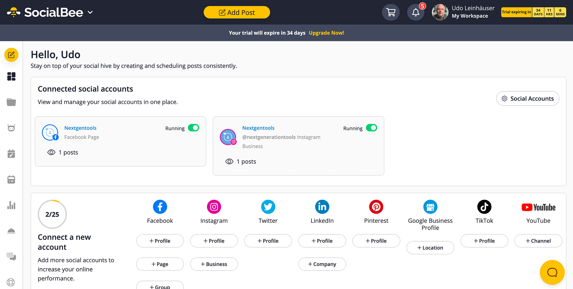 socialbee launch page